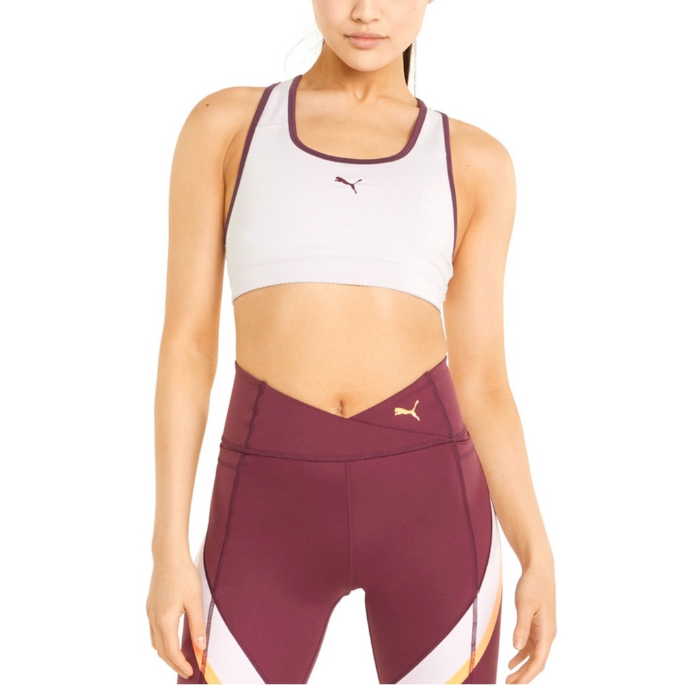 NWT Puma 4Keeps Graphic Racer Back Sports Bra ~ Mid Impact